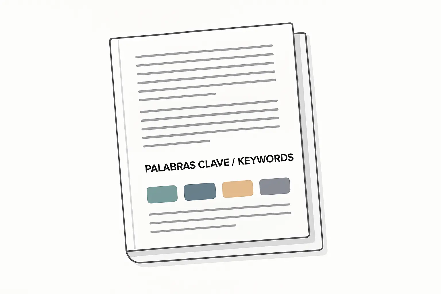 Sección de palabras clave y keywords en un resumen de tesis según APA 7: entre 5 y 7 términos separados por comas en español e inglés