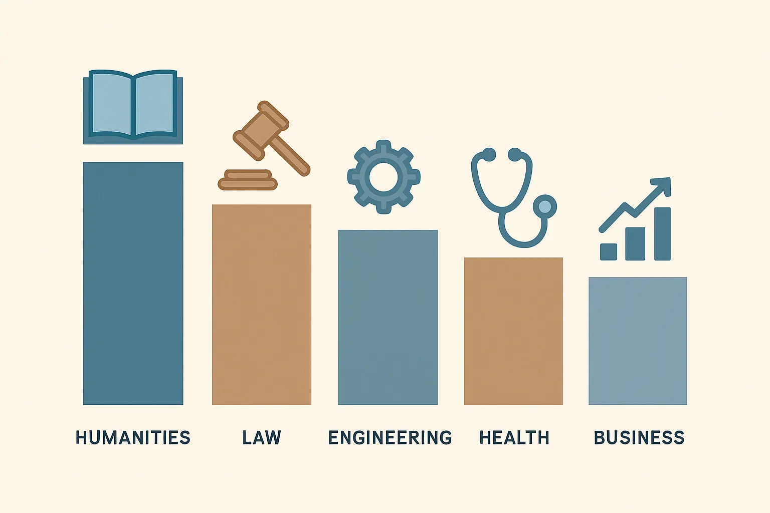 Variación de la extensión de la tesis según el área de conocimiento: humanidades, derecho, ingeniería, salud y administración