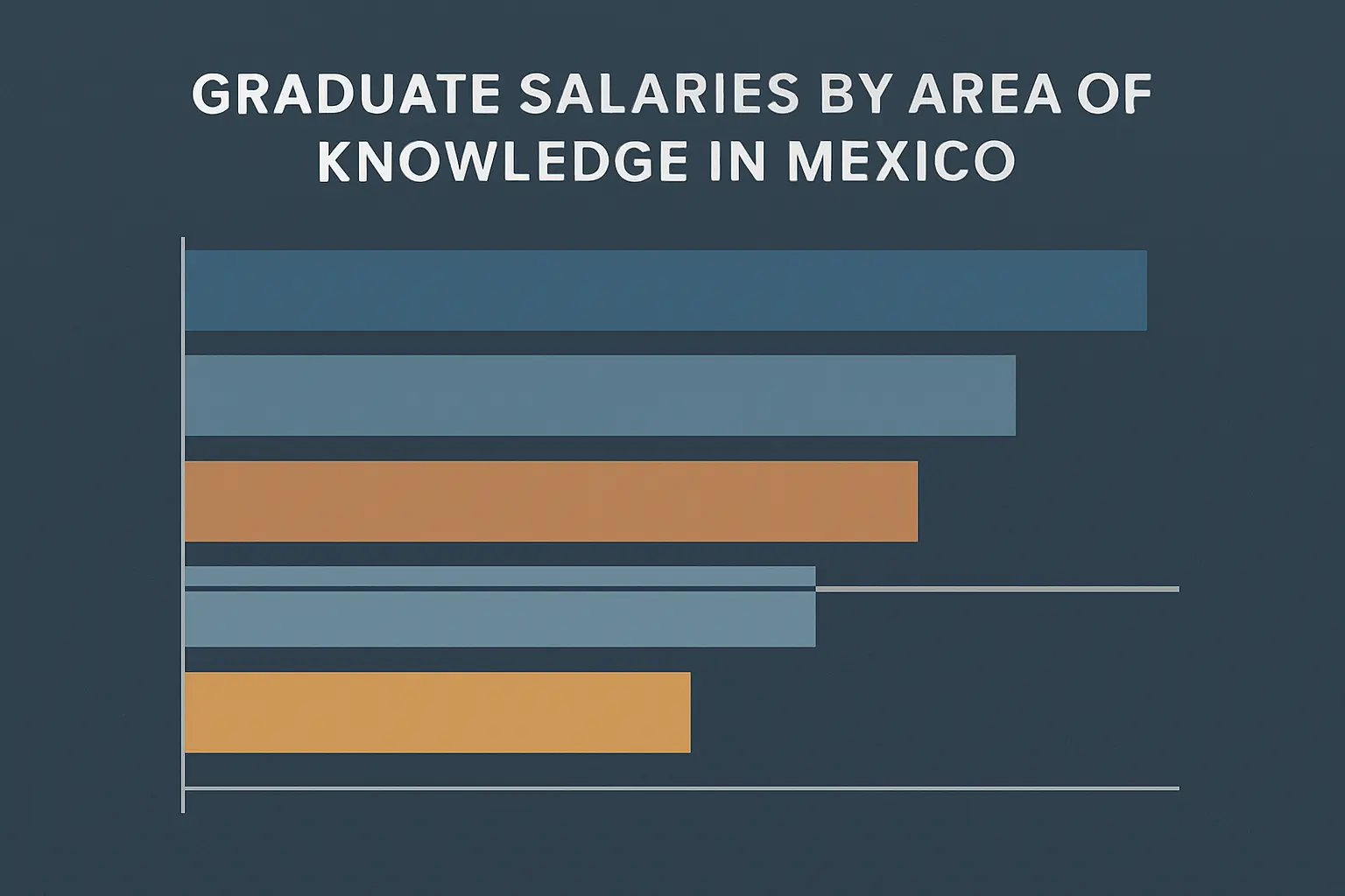 Gráfica de ingreso mensual promedio de profesionistas por área de conocimiento en México según el Observatorio Laboral STPS 2025