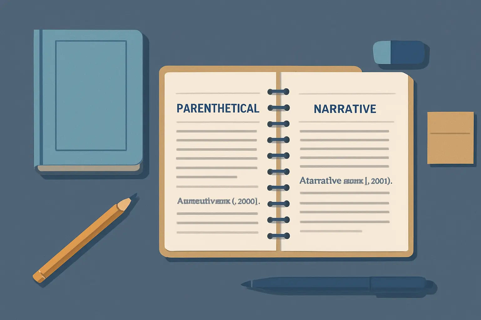 Diferencia entre cita entre paréntesis y cita narrativa con varios autores en APA 7