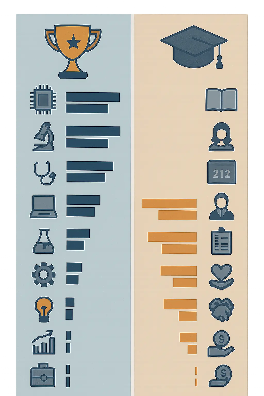 Comparativa de las carreras mejor y peor pagadas en México según IMCO Compara Carreras 2025: TIC y Medicina frente a Orientación Educativa y Trabajo Social