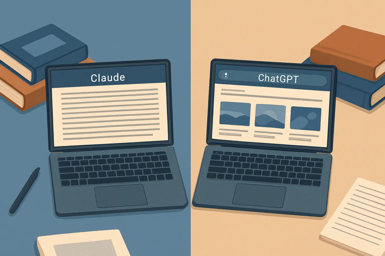 Comparativa visual entre Claude y ChatGPT para redacción de tesis: fortalezas de cada plataforma en contexto académico