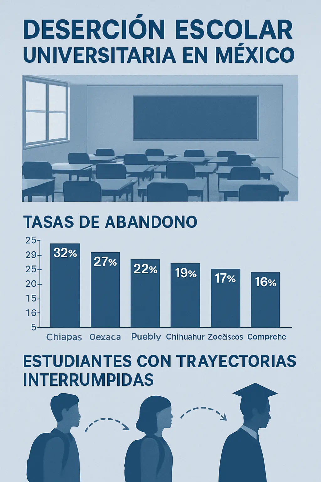 Deserción Escolar en Universidades de México 2026: Cifras, Causas y Fuentes Oficiales