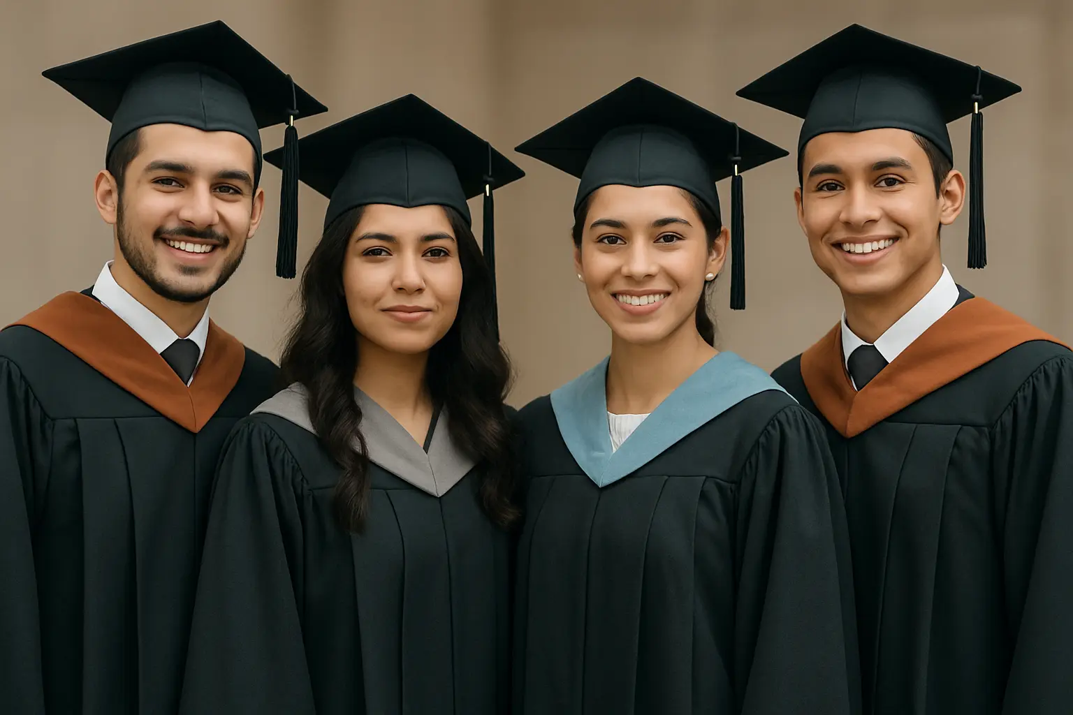 Graduados universitarios mexicanos de distintas áreas de conocimiento en ceremonia de titulación