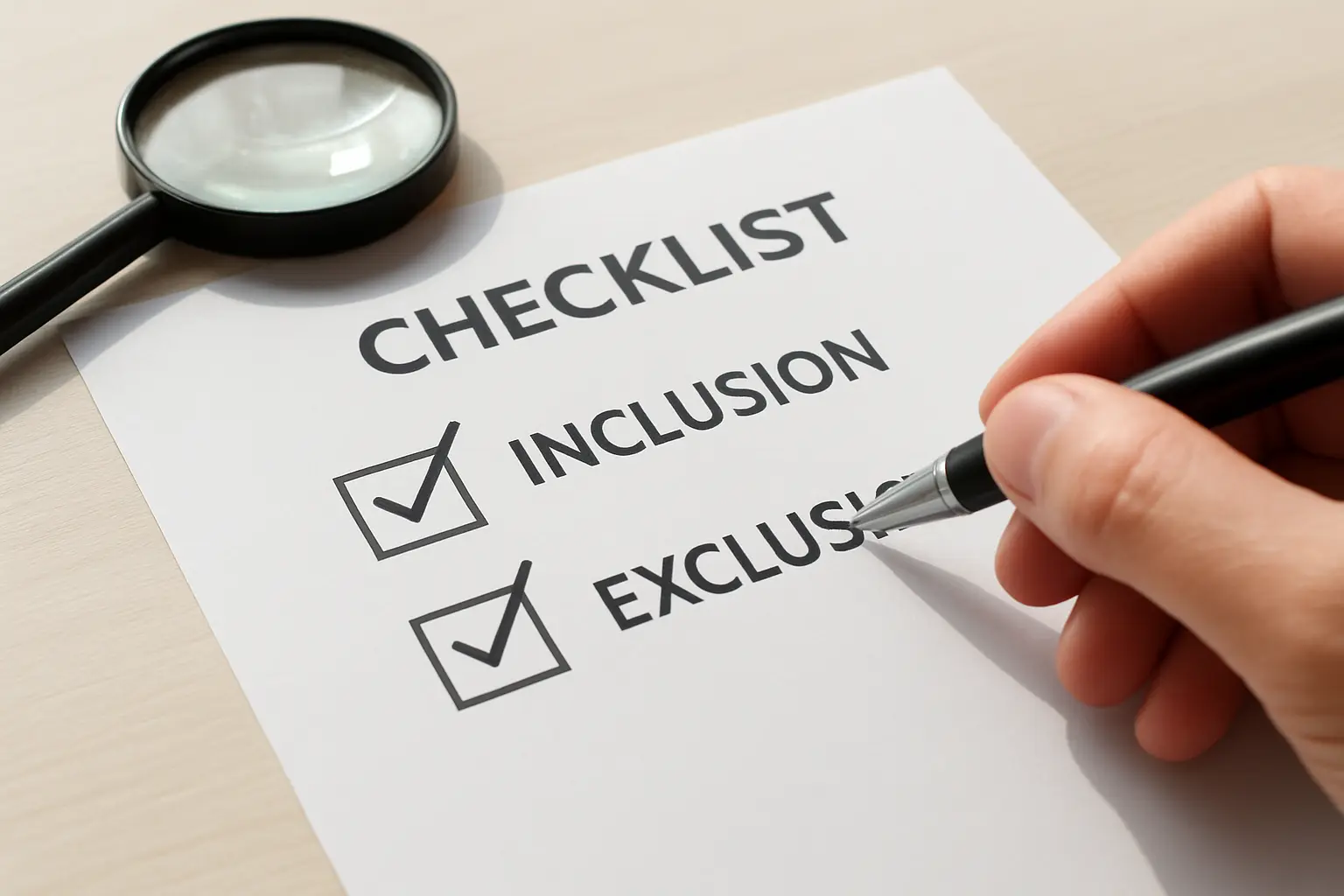 Criterios de inclusión y exclusión para seleccionar la muestra