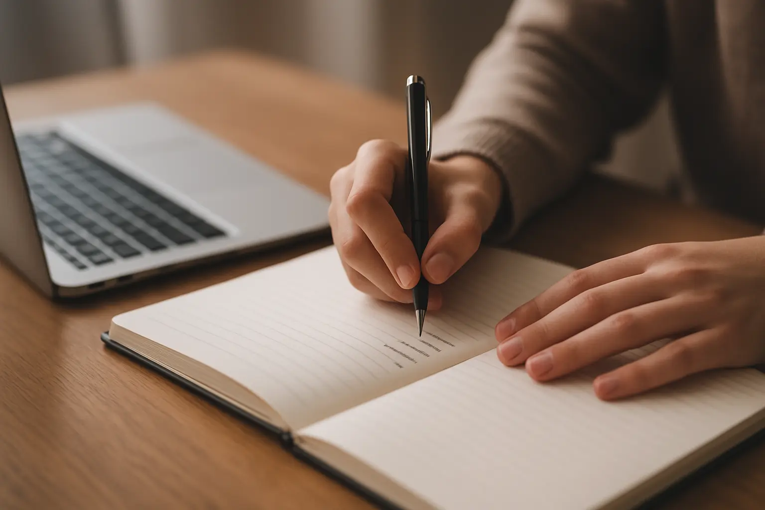 Estudiante escribiendo recomendaciones accionables en una libreta