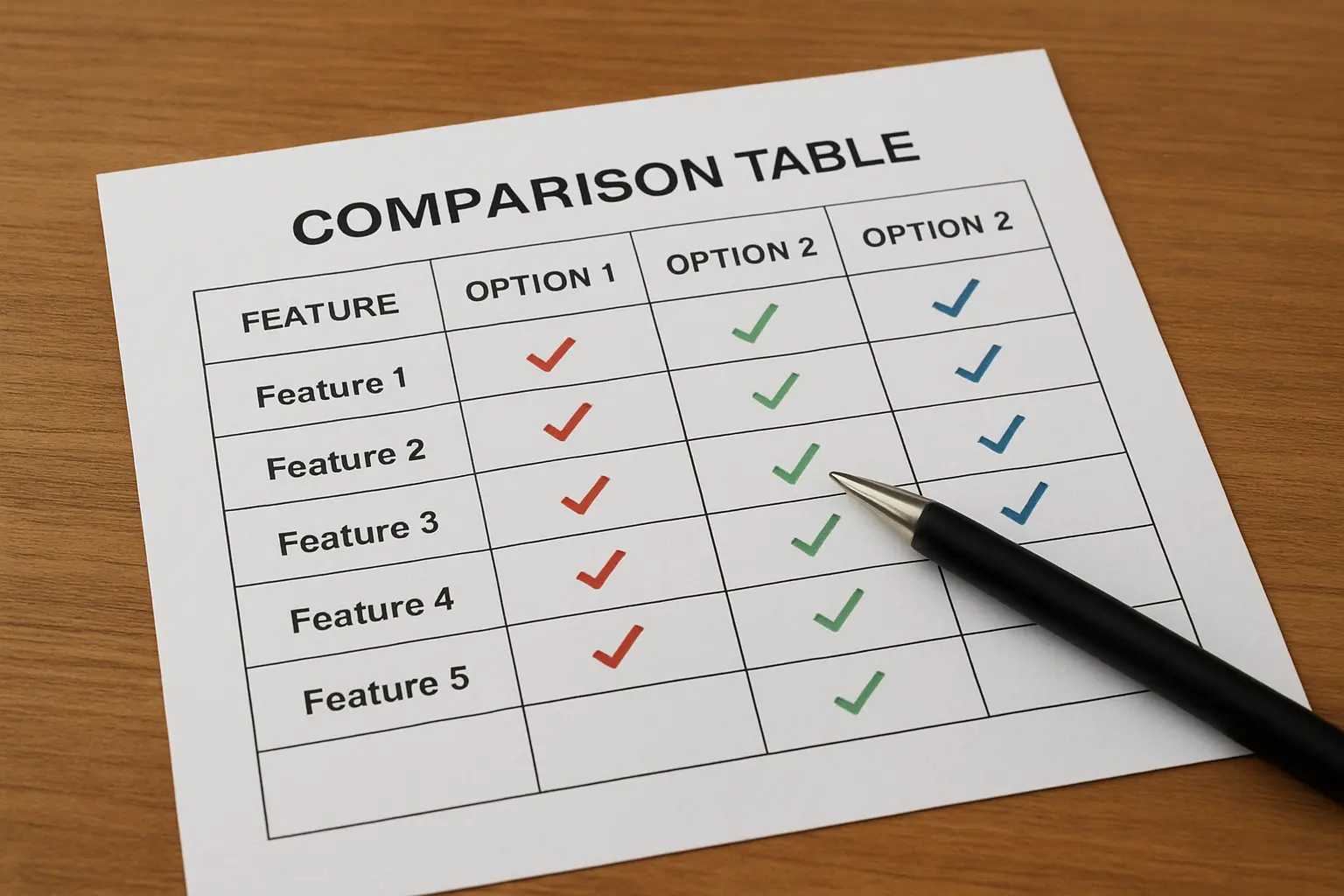 Tabla comparativa impresa con la cobertura y el acceso de cada base de datos