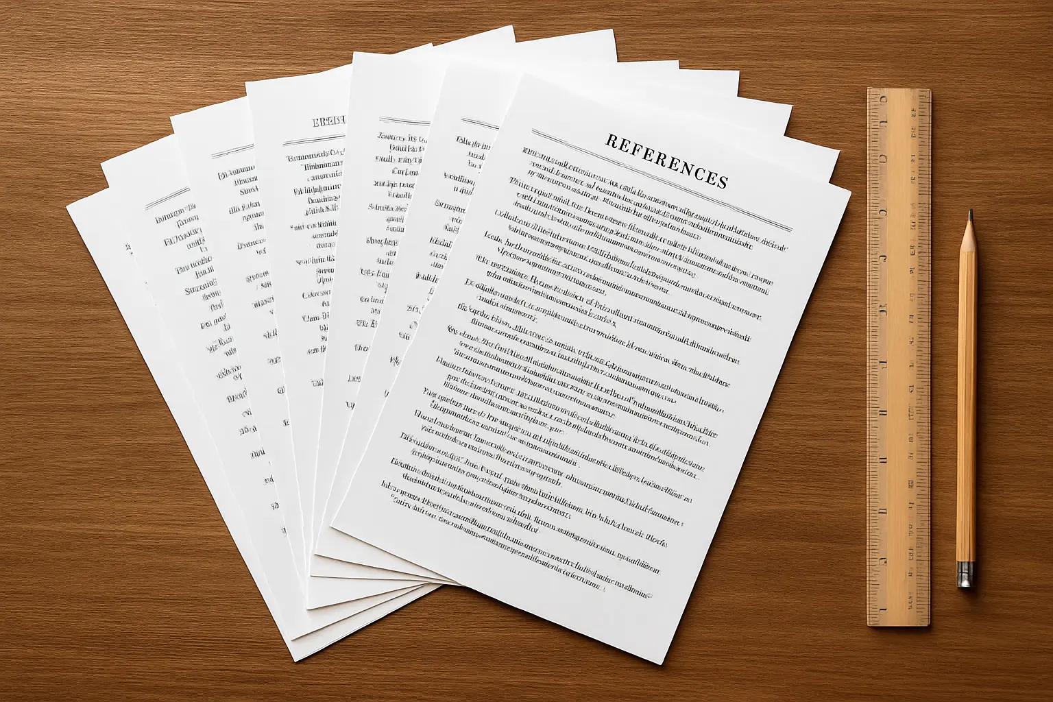 Páginas de la lista de referencias de una tesis extendidas para su conteo
