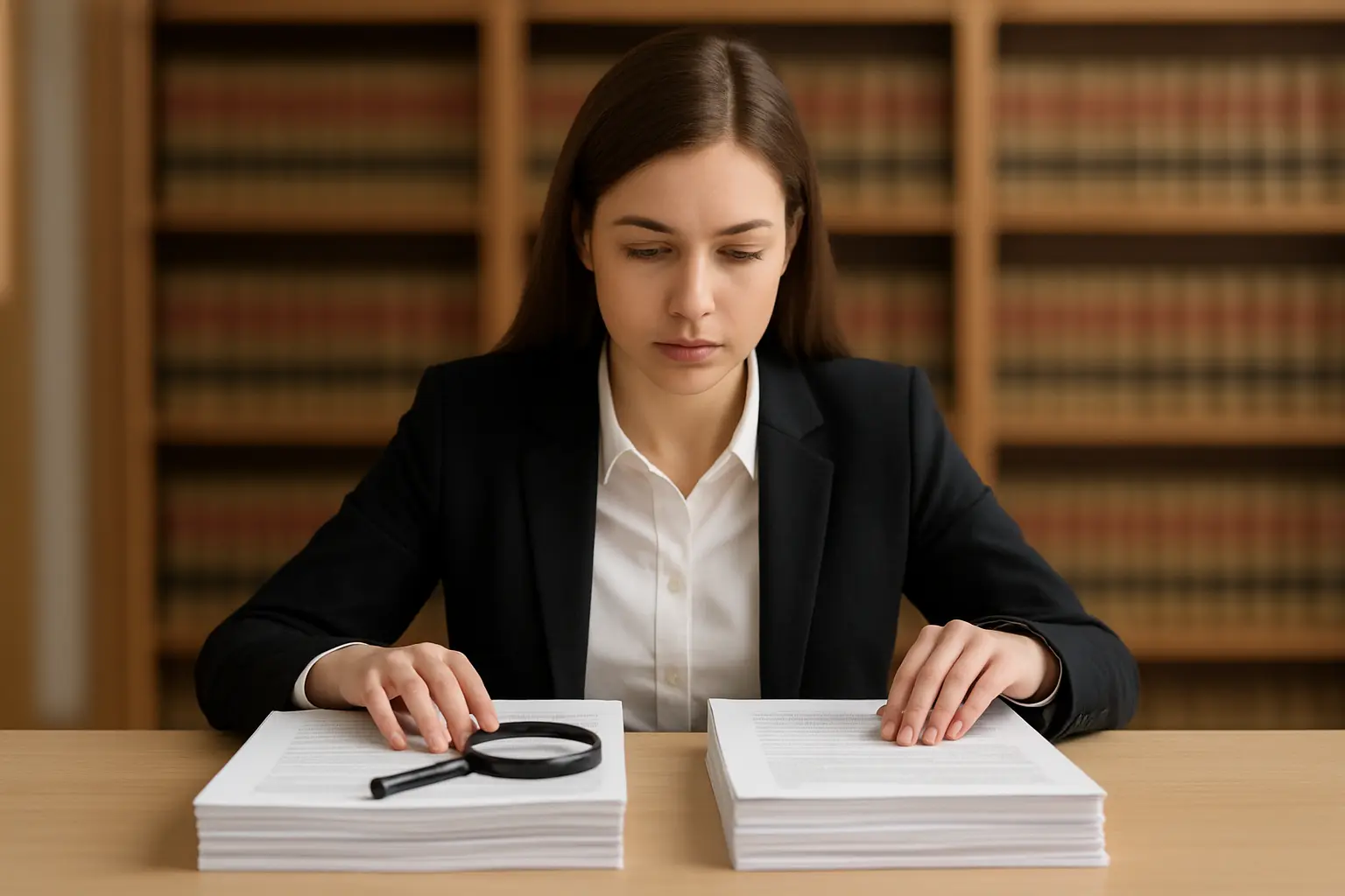 Comparación de documentos jurídicos de distintos ordenamientos legales sobre una mesa de estudio
