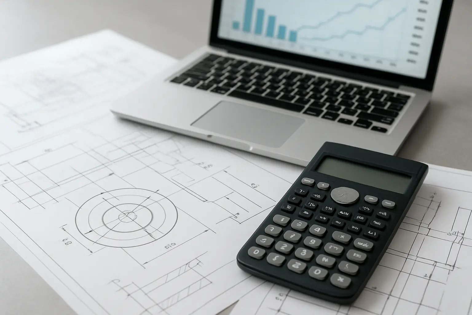Planos técnicos y cálculos de ingeniería para un proyecto de tesis politécnica