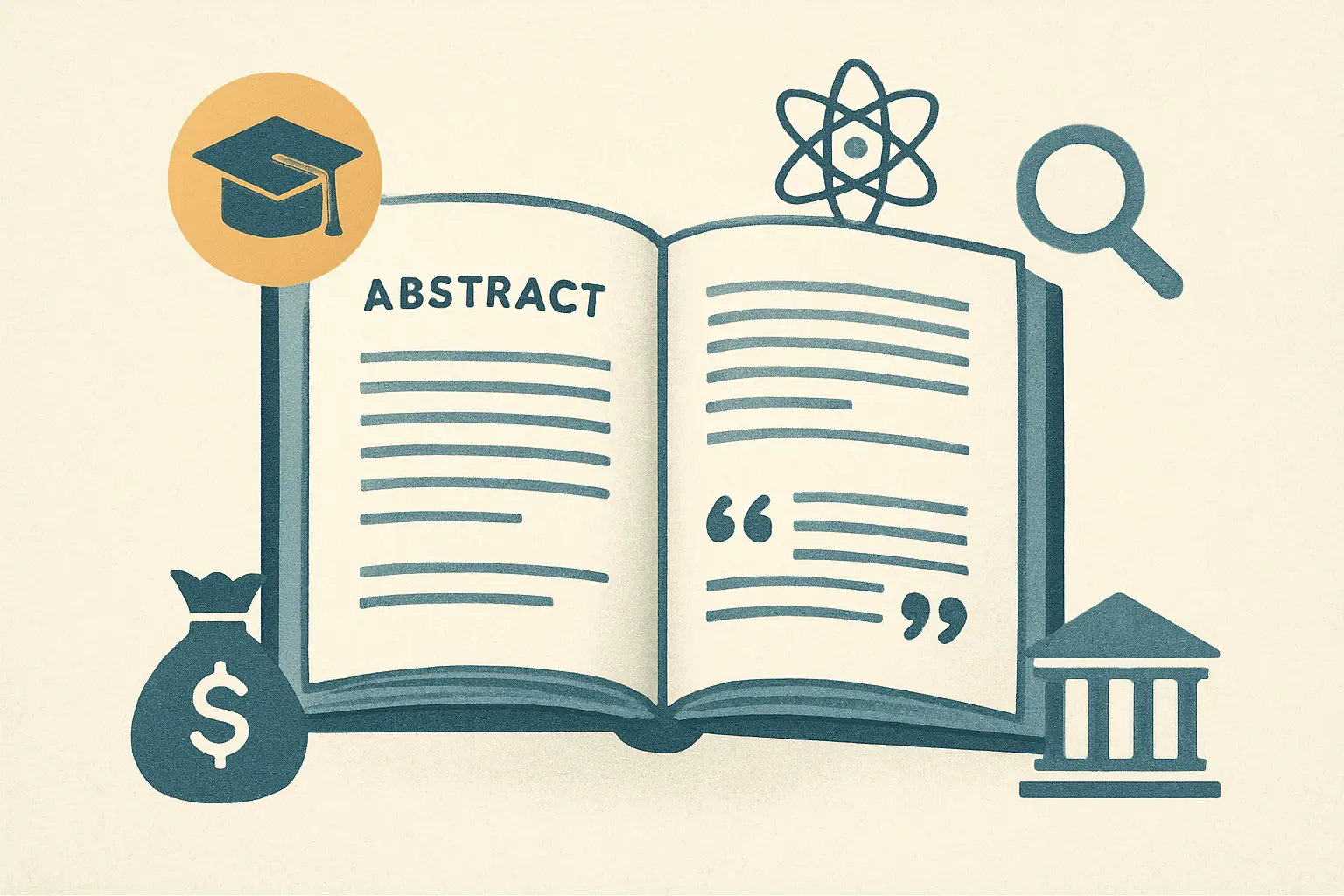 Concepto ilustrado de publicación en revista académica indexada para tesis doctoral
