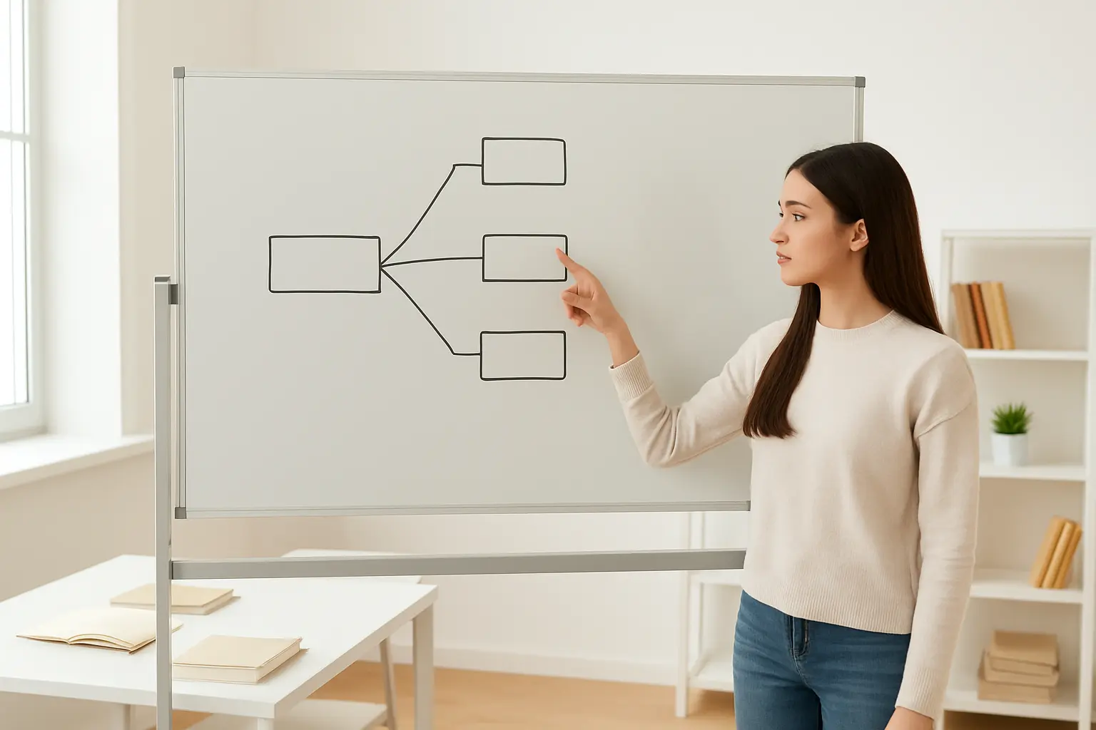 Tipos de hipótesis de investigación organizados en un pizarrón