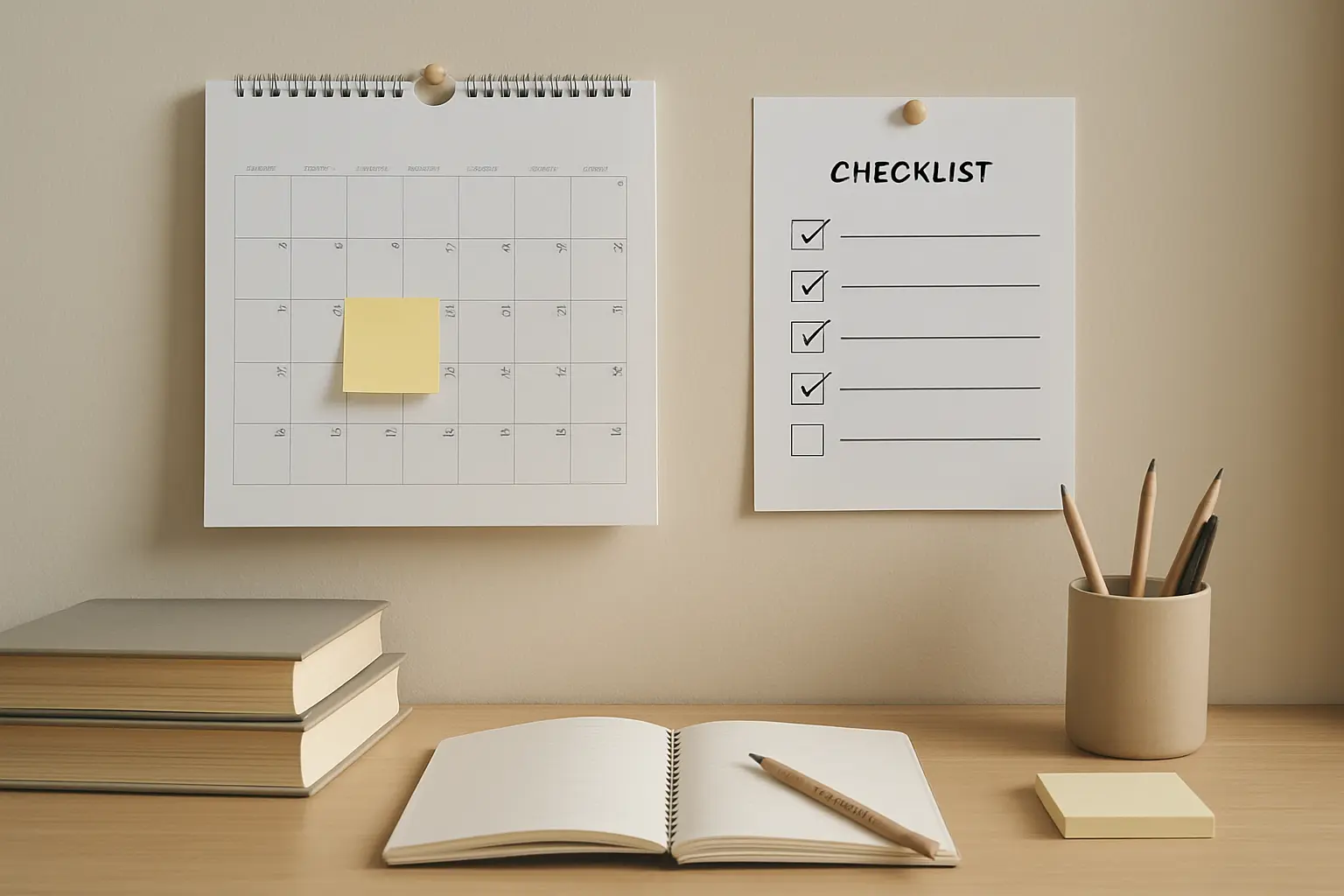 Calendario y lista de verificación para el cronograma de una tesis de licenciatura