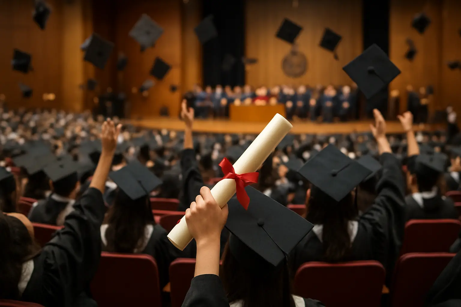 Ceremonia de graduación de egresados universitarios